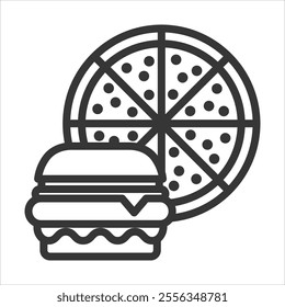 Fast Food Outline Icon Vector Illustration