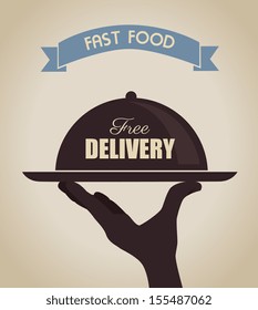 Fast food over beige background vector illustration