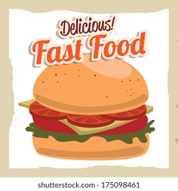 fast food over beige   background vector illustration