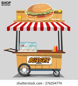 fast food over beige background vector illustration