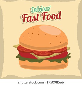 fast food over   cream background vector illustration
