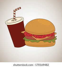 fast food over  gray background vector illustration