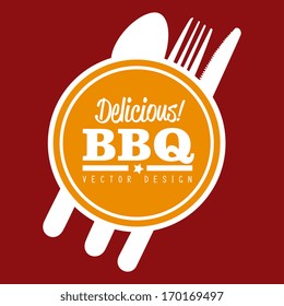 fast food over  red background vector illustration