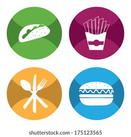 fast food over  white  background vector illustration
