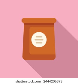 Fast food pack icon flat vector. Cereal food meal. Vending machine eat