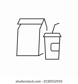 fast food pack icon sign vector