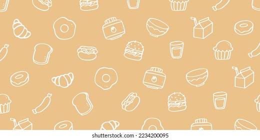 Fast food pattern for background design