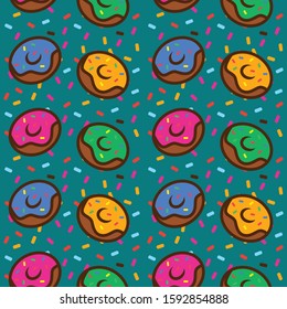 Fast food pattern seamless. donuts pattern.