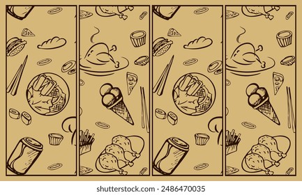 Fast food pattern vector illustration.