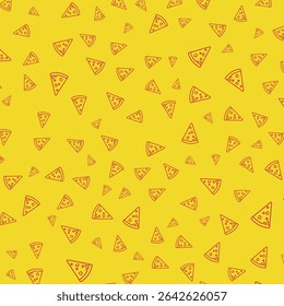 Fast food pattern with vector line icons of pizza. Restaurant menu background.