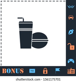 Fast food. Perfect icon with bonus simple icons