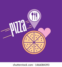 Fast food and pizza design, restaurant menu dinner lunch cooking meal and tasty theme Vector illustration