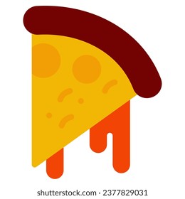 fast food pizza object vector  icon