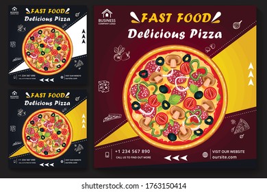 FAST FOOD PIZZA FOR RESTAURANT SQUARE DESIGN