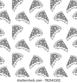 fast food pizza seamless pattern