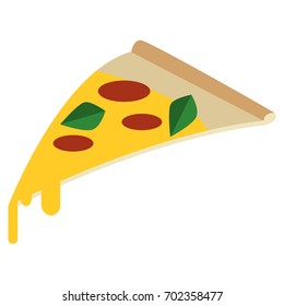 Fast food pizza slice flat icon, vector sign, colorful pictogram isolated on white. Symbol, logo illustration. Flat style design