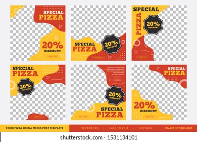 Fast Food Pizza Social Media Post Design Template Premium Vector
