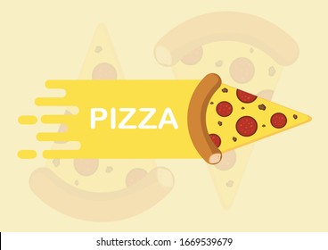 Diseño del logo vectorial Fast Food Pizza. Entrega rápida con concepto de efecto rápido .