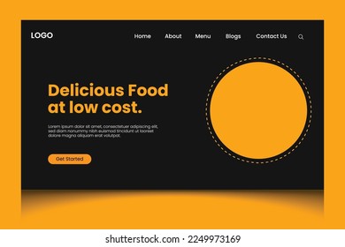 Fast food pizza website header landing page design template web page and landing page. design for website and mobile site development. Fast pizza food delivery service