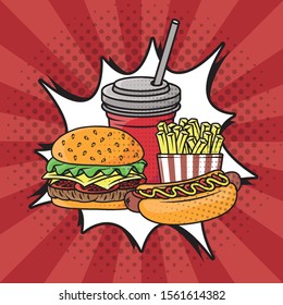 fast food pop art style vector illustration design