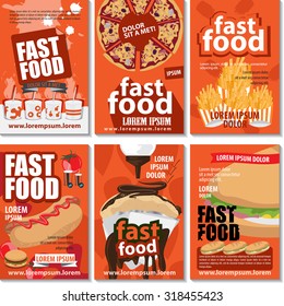 Fast Food Poster Design Set - Vector Illustration, Graphic Design, Editable For Your Design
