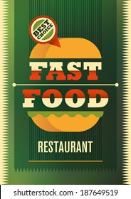 Fast food poster design. Vector illustration.