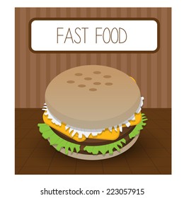 Fast food poster design. vector