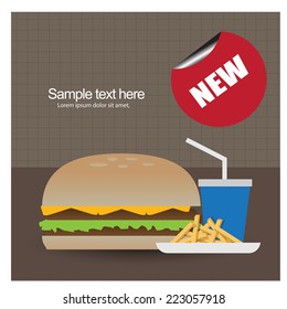 Fast food poster design. vector