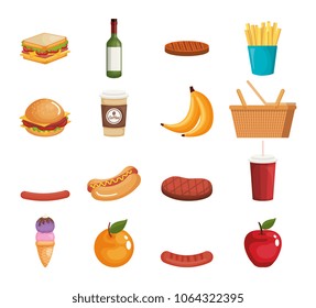fast food product icons