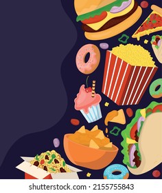 fast food products include burger and cupcake
