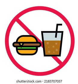 Fast food prohibited. Diet. Dietary restriction. Vector.