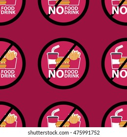 fast food prohibited pattern. background vector. Pattern can be used for wallpaper, cover fills, web page background, surface textures. 