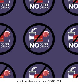 fast food prohibited pattern. background vector. Pattern can be used for wallpaper, cover fills, web page background, surface textures. 