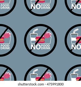 fast food prohibited pattern. background vector. Pattern can be used for wallpaper, cover fills, web page background, surface textures. 