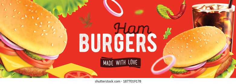 Fast Food Realistic Poster With Fresh Snack Symbols Vector Illustration