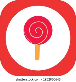 fast food, red lollipop. vector image with white and red background