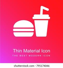 Fast food red and pink gradient material white icon minimal design