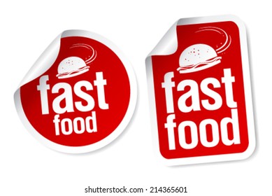 Fast food red stickers.