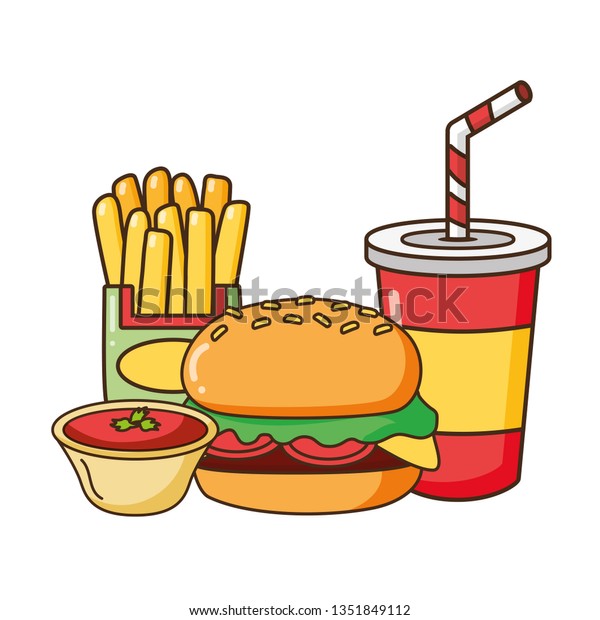 Fast Food Related Stock Vector (Royalty Free) 1351849112