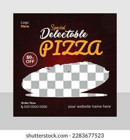  Fast food restaurant business marketing social media post or banner template design with abstract geometric background, Food social media promotion and instagram post design template.