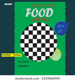 Fast food restaurant business marketing social media post or web banner template design with abstract background, logo and icon. Fresh pizza, burger  pasta online sale promotion flyer or poster
