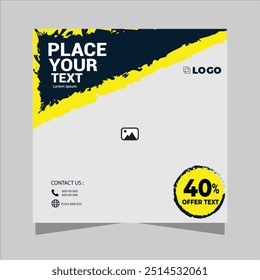 Fast food restaurant business marketing social media post or banner template design