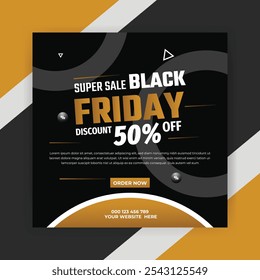 Fast food restaurant business marketing social media post or banner template design with abstract geometric background, logo and icon. Promotion flyer or web poster for pizza and vegetable burger.