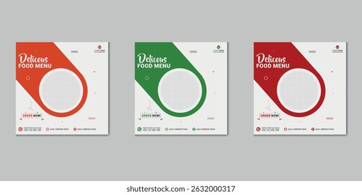 Fast food restaurant business marketing social media post or web banner template 