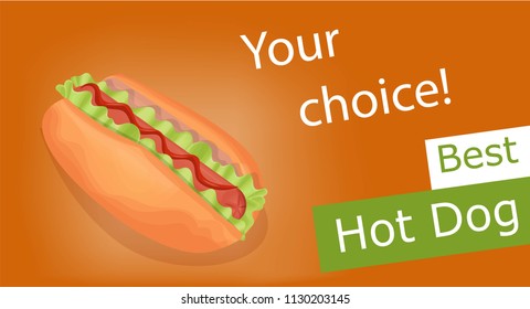 Fast food restaurant chalkboard  poster with grilled hot dog vector illustration