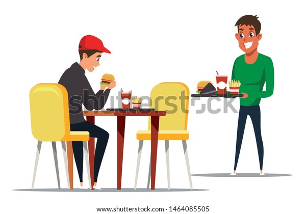 Fast Food Restaurant Flat Vector Illustration Stock Vector (Royalty ...