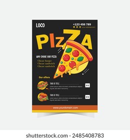 Fast food and restaurant flyer vector design for pizza shop 