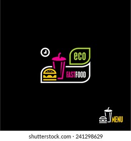 Fast food restaurant icon. Eco food.