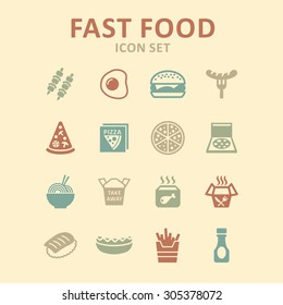 Fast food restaurant icons