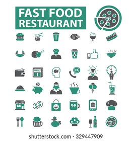 fast food restaurant icons
